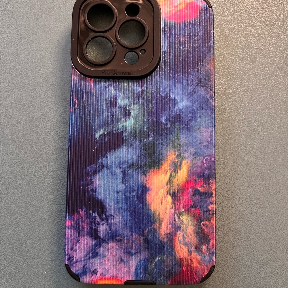 Blue and Pink Cosmic iPhone Case with Nebula Design